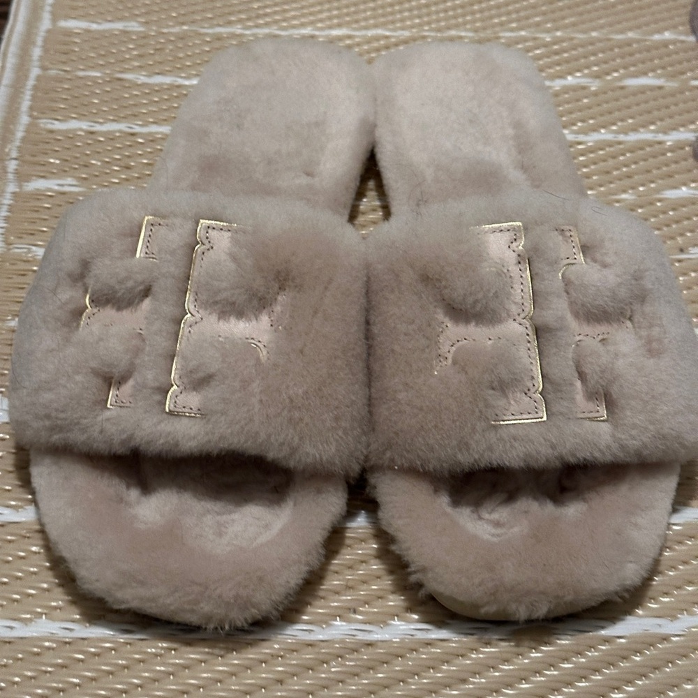 Tory Burch shearling slides